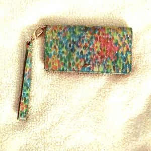 Tusk multicolor leather wristlet/wallet